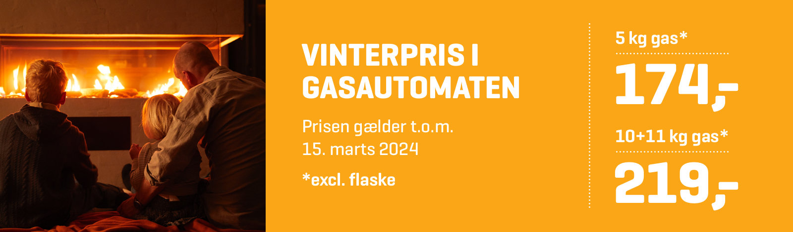 Ombytning af gasflaske. Vi har vinterpris i gasautomaten lige nu. Se vores priser og lagerbeholdning.